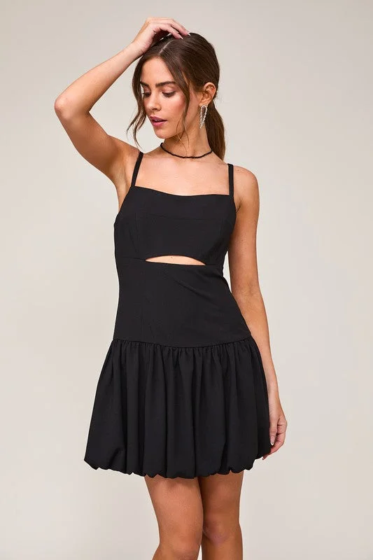 Waitlist 11/11 ♥ Leni Sleeveless Cut Out Drop Waist Mini Dress Black