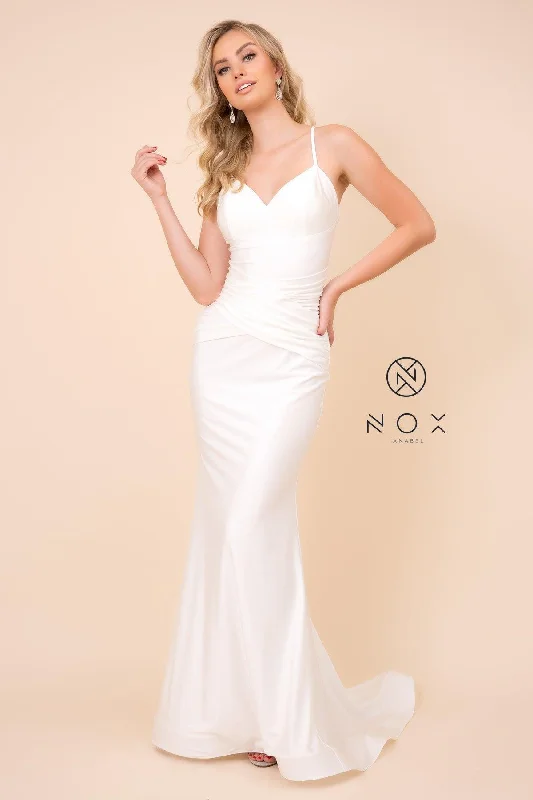 Long Formal Fitted Spaghetti Strap Wedding Dress Sale