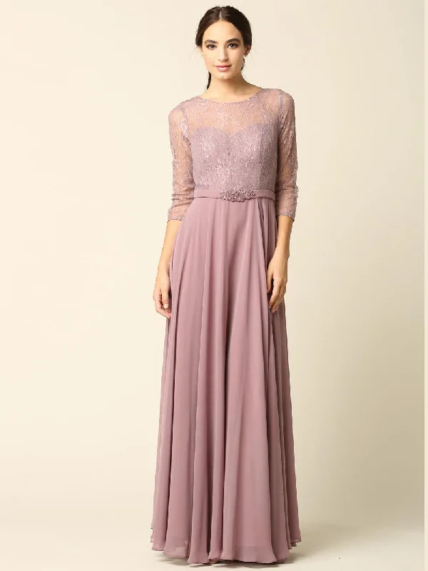 Mother of the Bride Long Formal Lace Chiffon Dress Sale