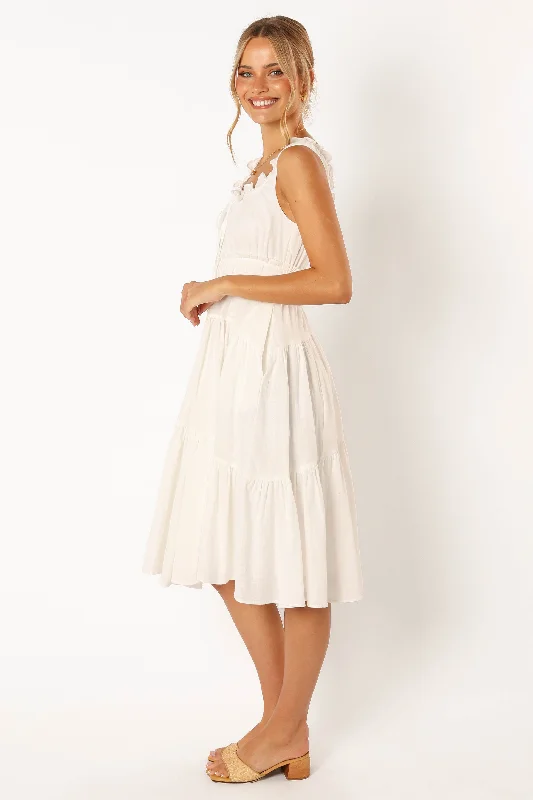 Oriana Midi Dress - White