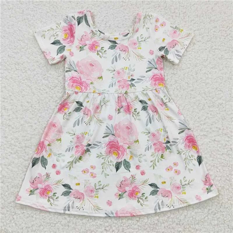 pink flower floral summer Dress GSD0274