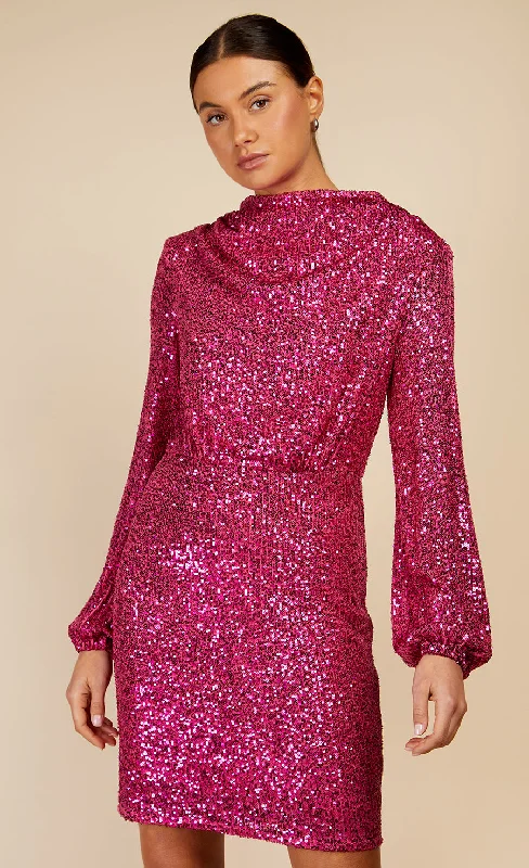 Pink Sequin Mini Dress by Vogue Williams