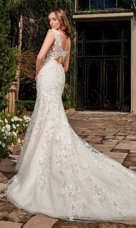 Rachel Allan - M772 Illusion Yoke Embellished Lace Mermaid Bridal Gown