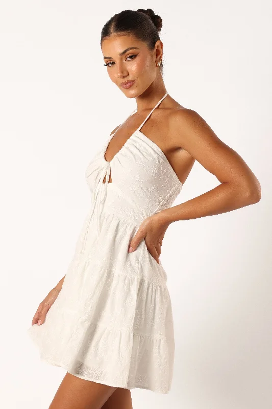 Rilie Halterneck Mini Dress - White