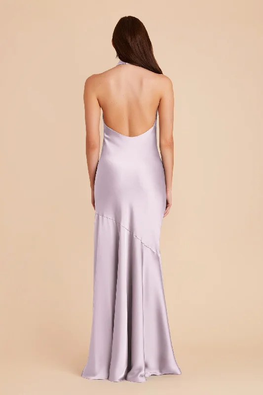 Stephanie Matte Satin Dress - Dusty Lilac