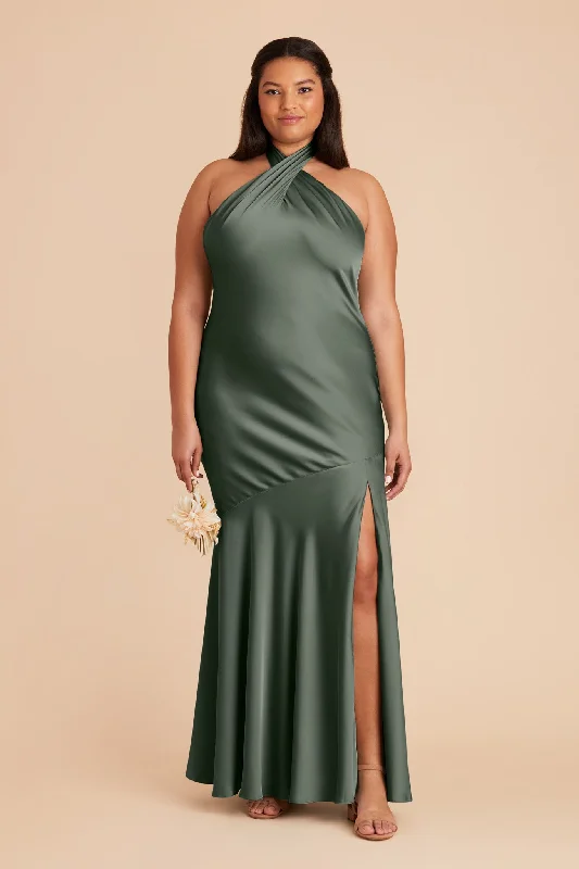 Stephanie Matte Satin Dress - Eucalyptus