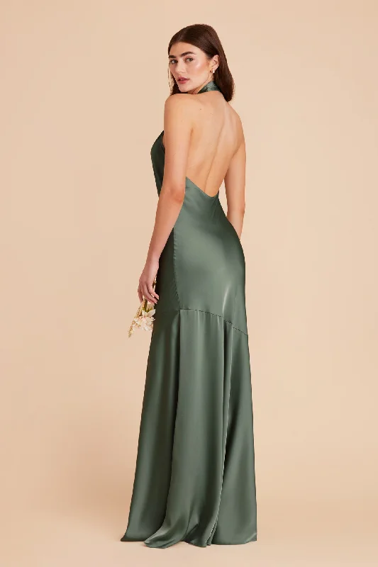 Stephanie Matte Satin Dress - Eucalyptus