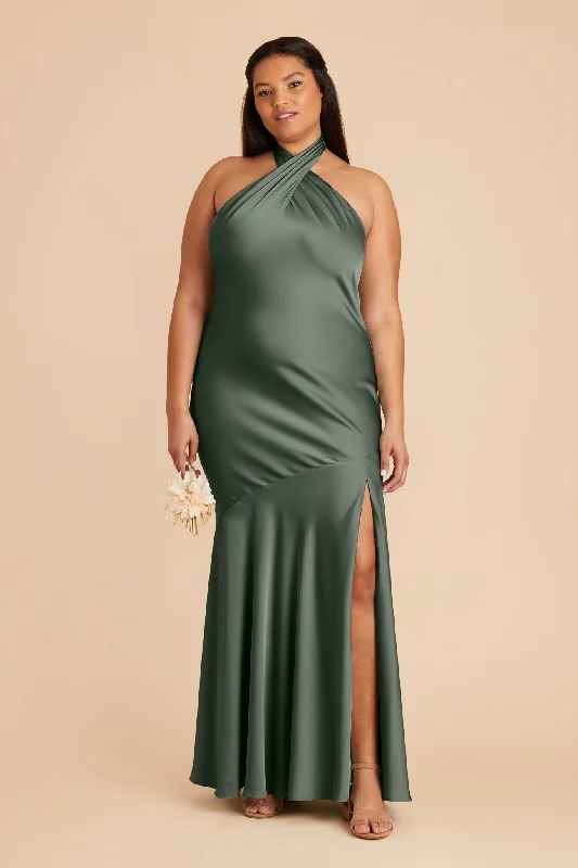 Stephanie Matte Satin Dress - Eucalyptus