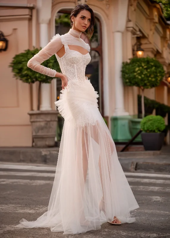 Stylish Wedding Dress with Bolero for Modern Brides