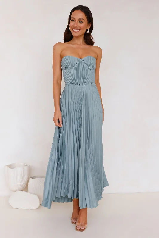 Sunflower Serenity Plisse Maxi Dress Sage