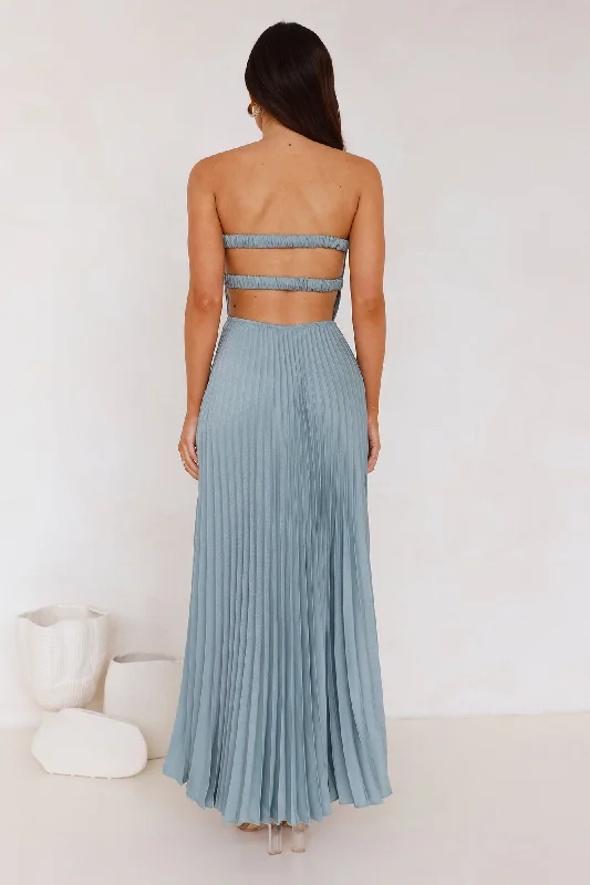 Sunflower Serenity Plisse Maxi Dress Sage