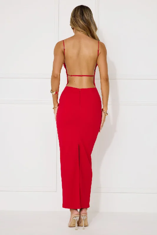 Touch Of Luxe Maxi Dress Red