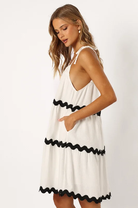 Uma Mini Dress - White Black