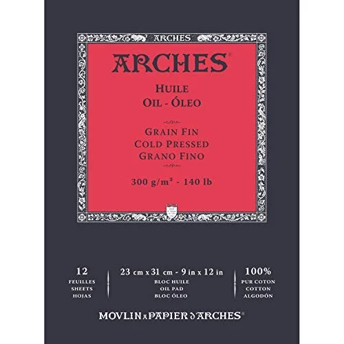 Canvas panels for landscape painting in various sizes​ Arches Oil 300gsm 12 Sheets Cold Pressed Pads