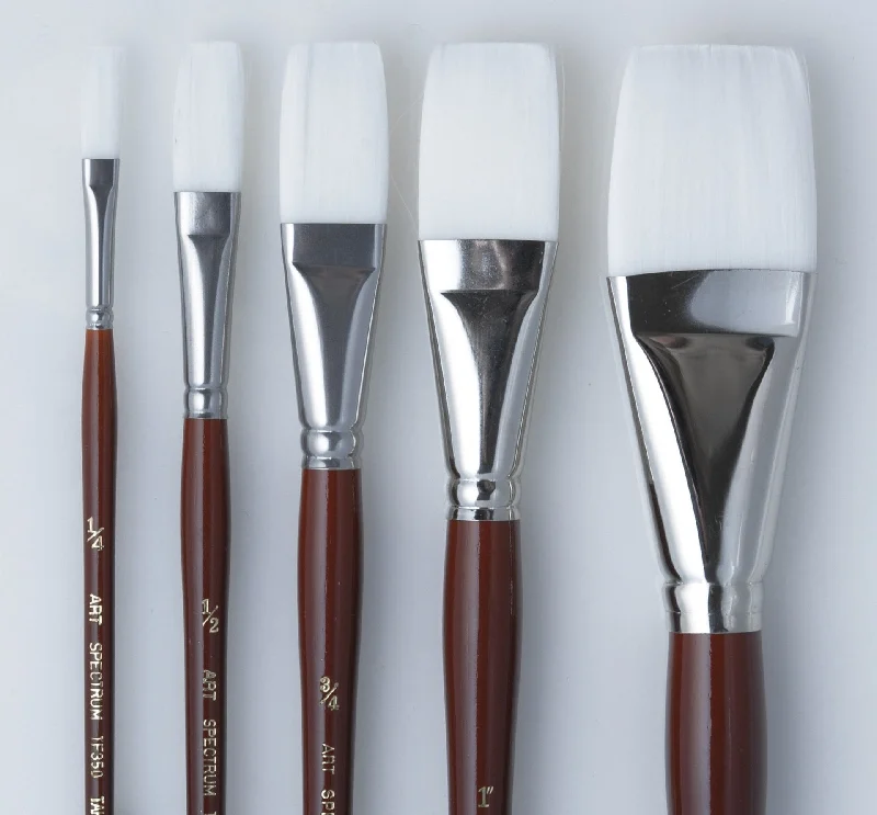 Painting knives for creating texture in acrylic paintings​ Art Spectrum Series TF350 White Taklon Flat Brushes