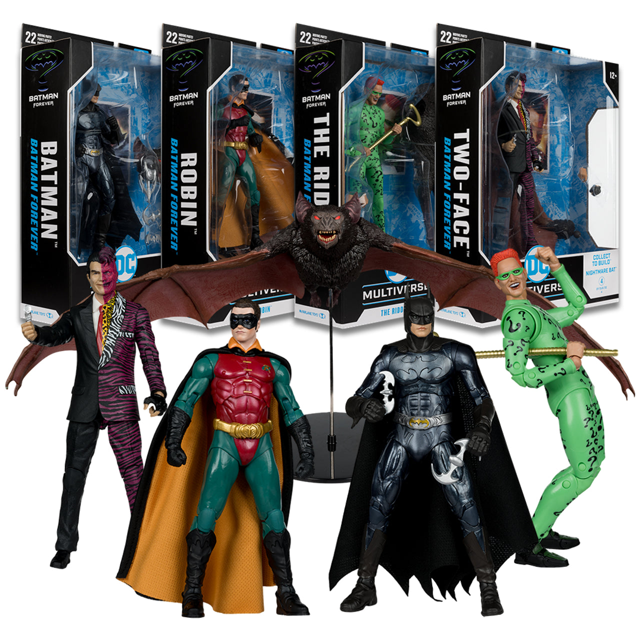 Saints Row Character Action Figures​ Batman Forever Full Wave (4 Figures) w/Nightmare Bat 7" Inch Scale Action Figures - McFarlane Toys