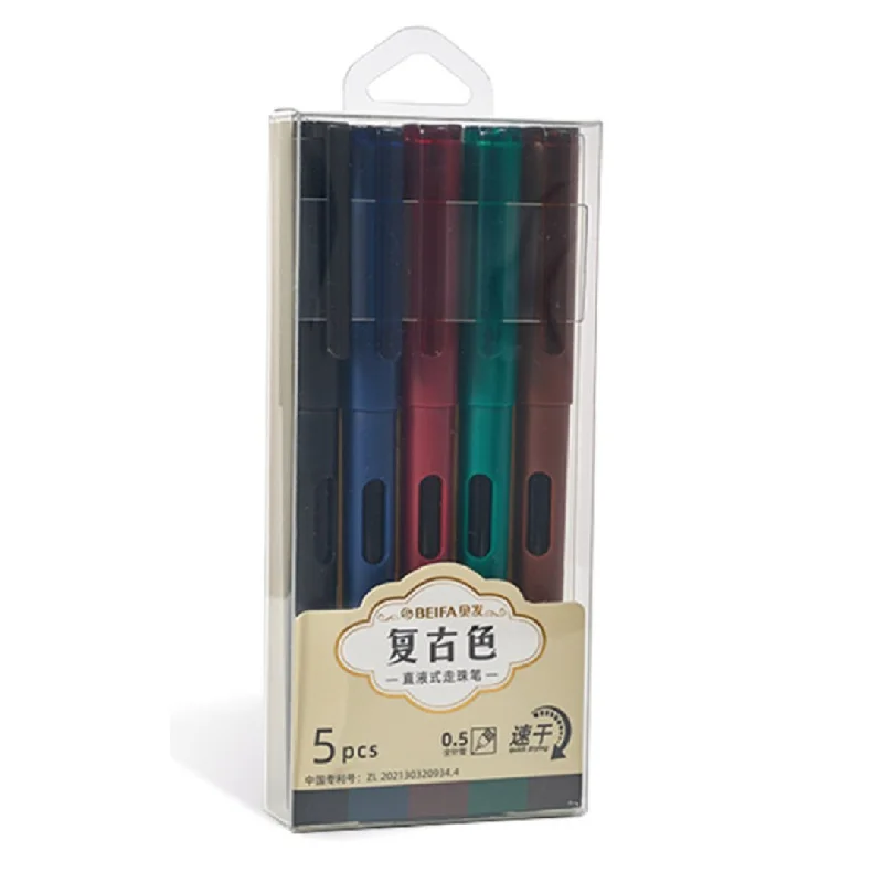 Soap - making art supplies for creating handmade soaps​ Beifa Retro Straight Liquid Roller Ball Pen Pack of 5