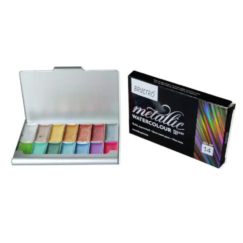 Origami paper in various colors and patterns for folding art​ Brustro Metallic Watercolour Pocket Set Of 14
