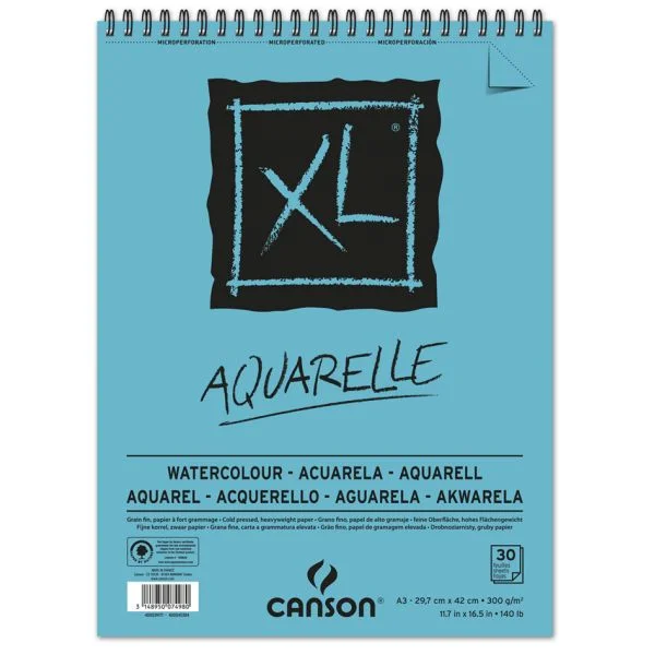 Professional - grade oil painting supplies for artists​ Canson XL Aquarelle 300gsm 30 Sheet A4 Sketch Pad