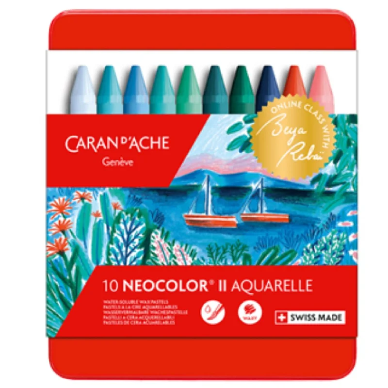 Digital art supplies for tablet - based artists​ Caran Dache Neocolor Aquarelle 10 Cold Sh by Beya Rebaï
