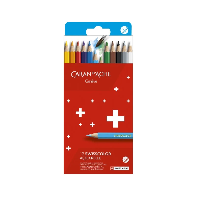 Leather - working art supplies for crafting leather goods​ Caran d'ache Swisscolor Water Soluble Pencils