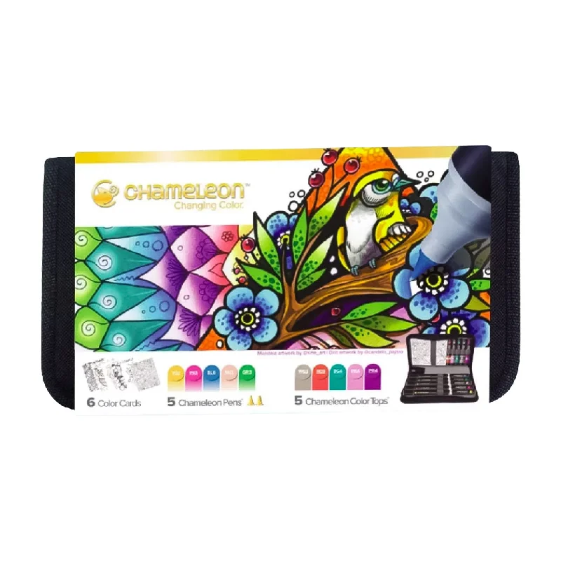 Wood - burning tools for adding designs to wooden handicrafts​ Chameleon 5 Pens 5 Color Tops 6 Color Cards Travel Case