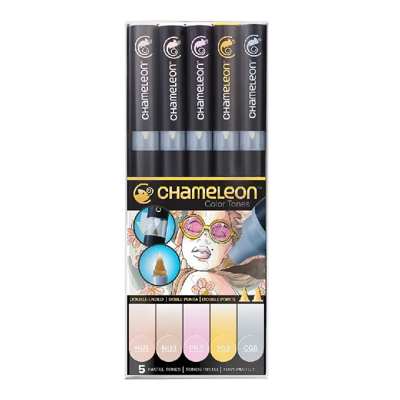 Needle - felting art supplies for creating 3D woolen art​ Chameleon Dual Tip Brush Pen Set- Pack of 5