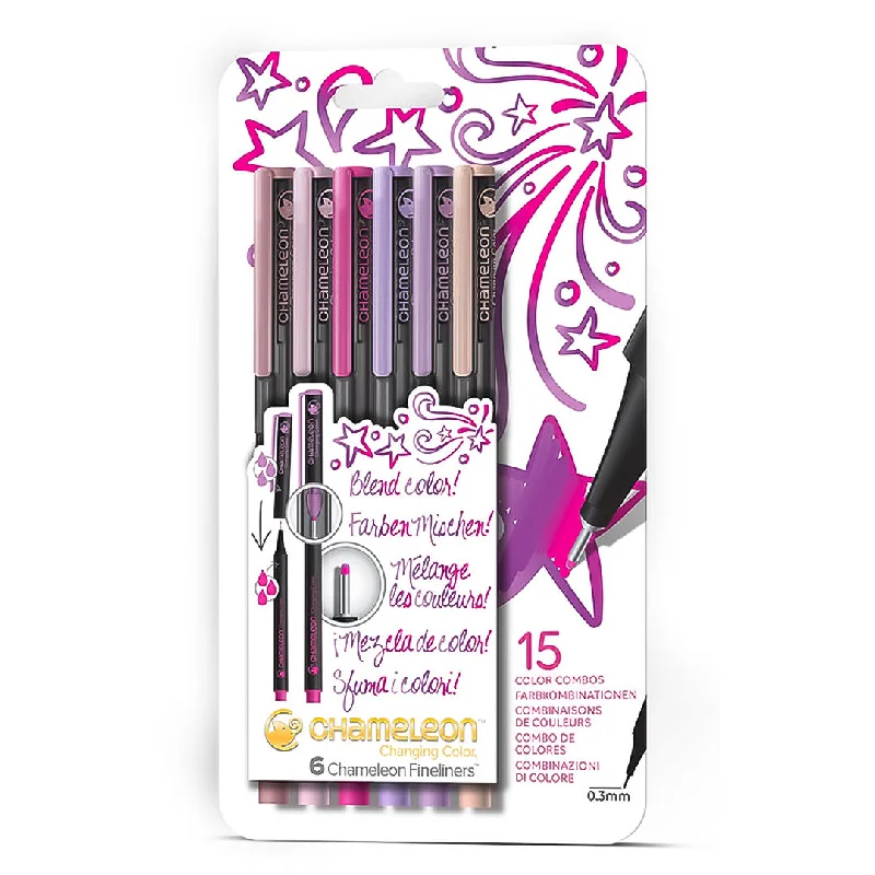 Painting and handicraft supplies for sports - themed projects​ Chameleon Fineliners 6 pack Floral Colors