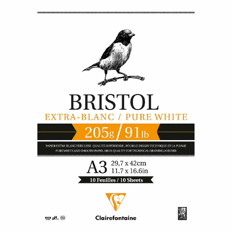 Artist - quality paintbrushes made of natural bristles​ Clairefontaine Bristol Pad 205gsm 20 Sheets