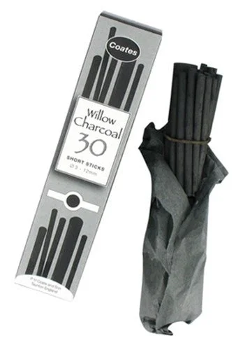 Professional - grade oil painting supplies for artists​ Coates Willow Short Thick Charcoal Sticks Pack Of 12 Sticks