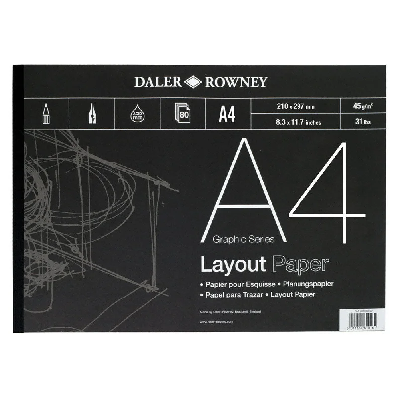 Painting and handicraft supplies for fairy - themed projects​ Daler Rowney Series A Graphic Series Layout Paper Pad 45gsm 80 Sheets