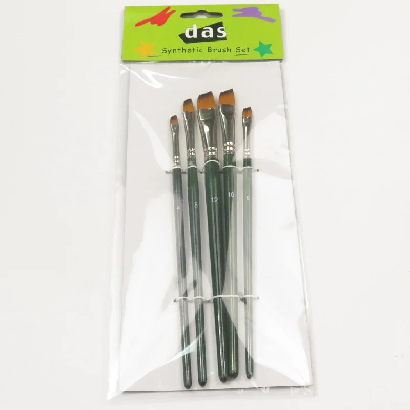 Art supplies for creating art - inspired wind chimes​ Das 8303 Angular Synthetic Paint Brush Set Of 5 Assorted Sizes