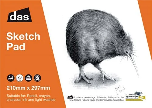 Professional art supplies for fine - art exhibitions​ Das Acid Free Kiwi Sketch Paper Pad 110gsm 20 Sheets