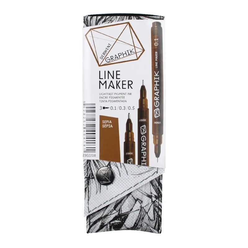 Needle - felting art supplies for creating 3D woolen art​ Derwent Graphik Linemaker Pack Of 3