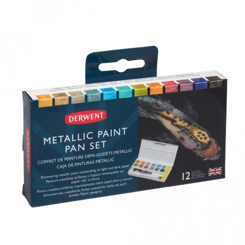 Handicraft supplies for making Christmas decorations​ Derwent Metallic Paint 12 Pan Set