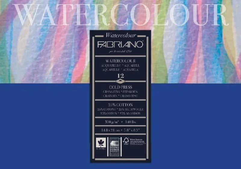 Air - dry clay for easy - to - use handicraft projects​ Fabriano Studio Watercolour 300gsm Cold Pressed 12 Sheet Pads