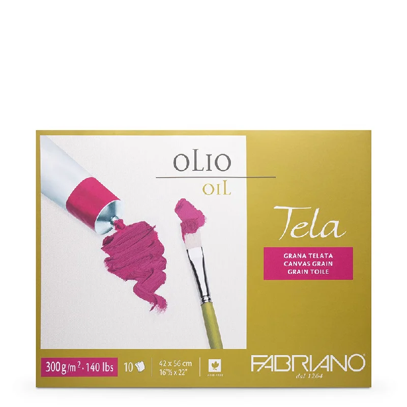 Art supplies for creating art - inspired coasters​ Fabriano Tela 300gsm Canvas Grain 50x65cm Oil Paper Pack of 10 Sheets