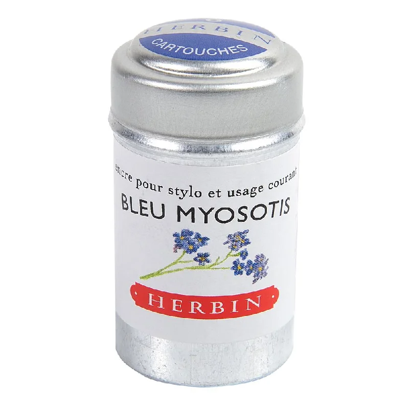Painting and handicraft supplies for music - themed projects​ Herbin Ink Cartridge (Bleu Myosotis - Pack of 6) 20115T