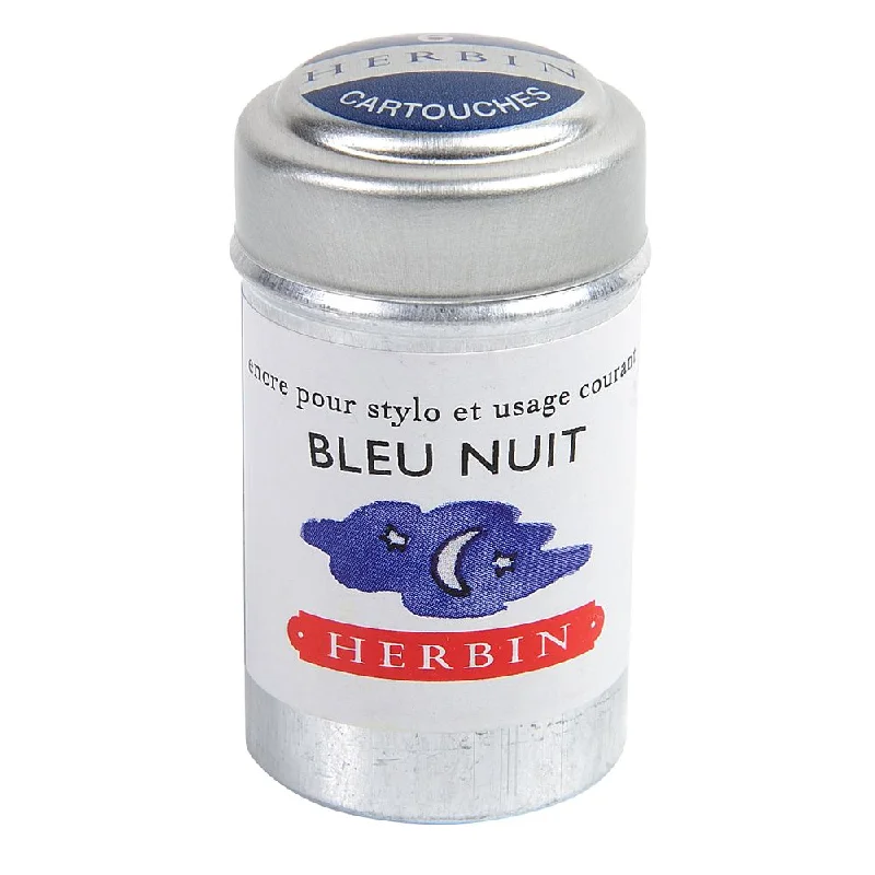 Art supplies for creating art - inspired coasters​ Herbin Ink Cartridge (Bleu Nuit - Pack of 6) 20119T