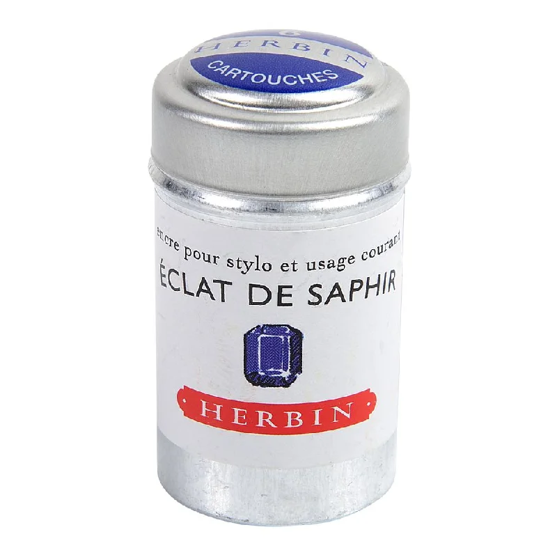 Painting and handicraft supplies for space - themed projects​ Herbin Ink Cartridge (Eclat de Saphir - Pack of 6) 20116T