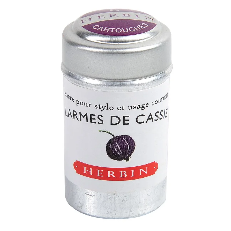 Art supplies for making commemorative plaques​ Herbin Ink Cartridge (Larmes de Cassis - Pack of 6) 20178T