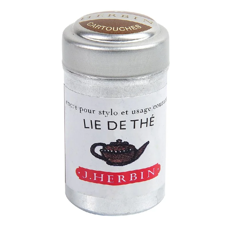 Art supplies for creating art - inspired fashion accessories​ Herbin Ink Cartridge (Lie de The - Pack of 6) 20144T