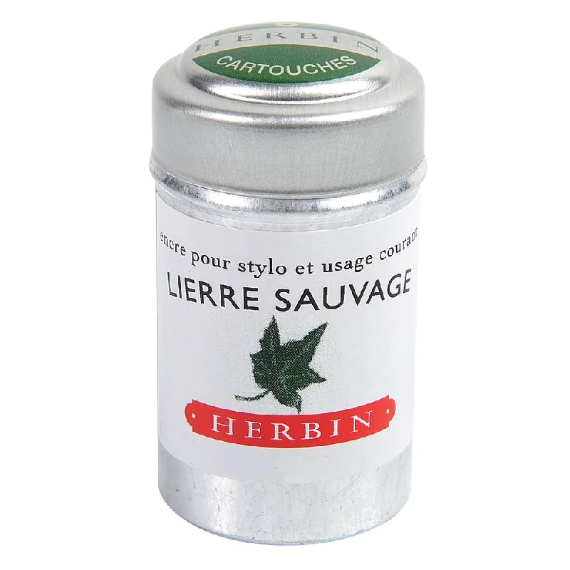 Handicraft supplies for making personalized jewelry boxes​ Herbin Ink Cartridge (Lierre Sauvage - Pack of 6) 20137T