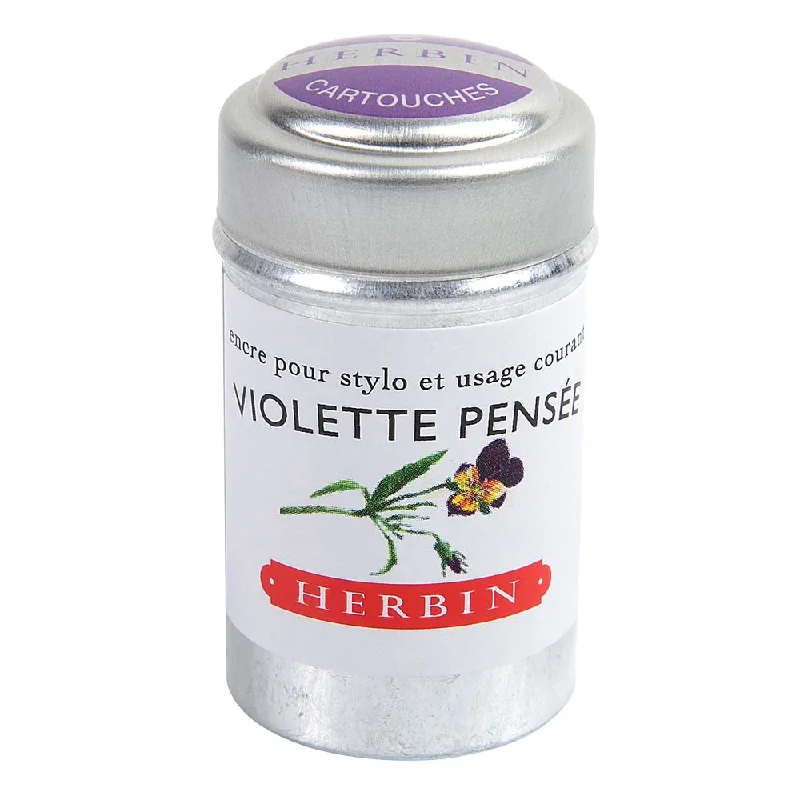 Art therapy supplies for mental health support​ Herbin Ink Cartridge (Violette Pensee - Pack of 6) 20177T