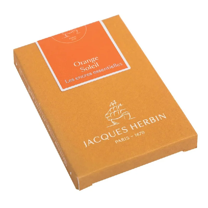 Glass painting supplies for adding color to glass surfaces​ Jacques Herbin Essentielles Ink Cartridge (Orange Soleil - Pack of 7) 11057JT