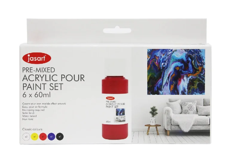 Macrame art supplies for knotting decorative items​ Jasart Acrylic Pour Paint Set Of 6