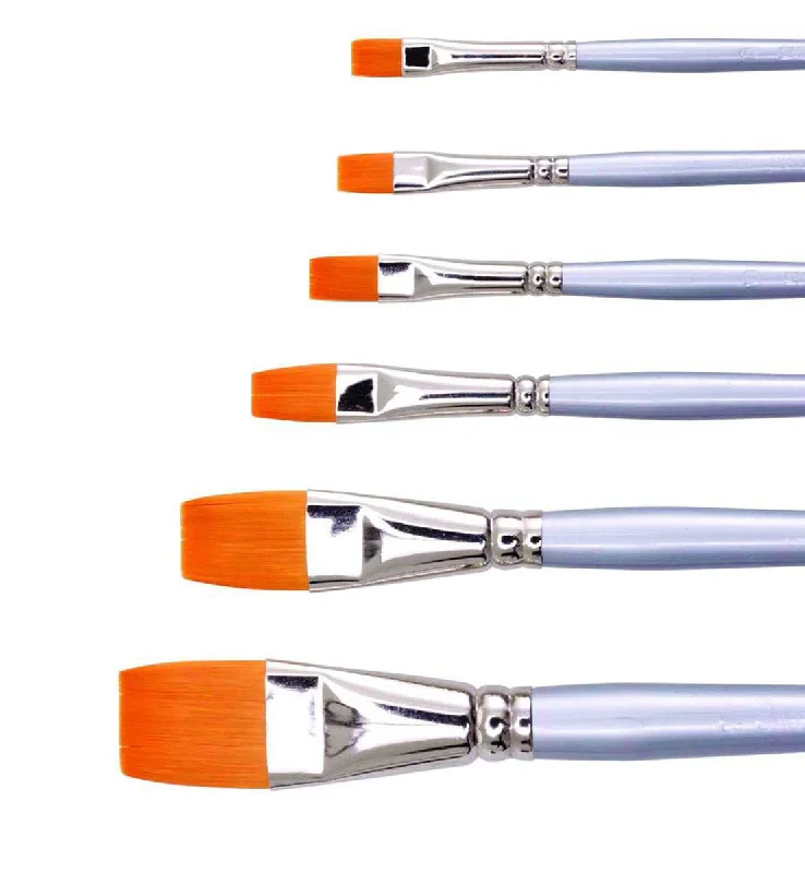 Professional art supplies for fine - art exhibitions​ Jasart Gold Taklon Synthetic Short Flat Brushes