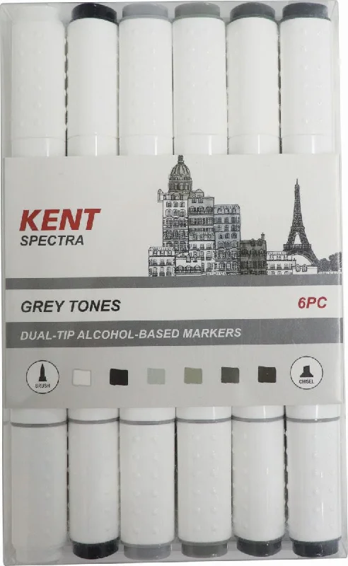 Art storage boxes for organizing supplies neatly​ Kent Spectra Graphic Design Markers Set Of 6 Grey Colours