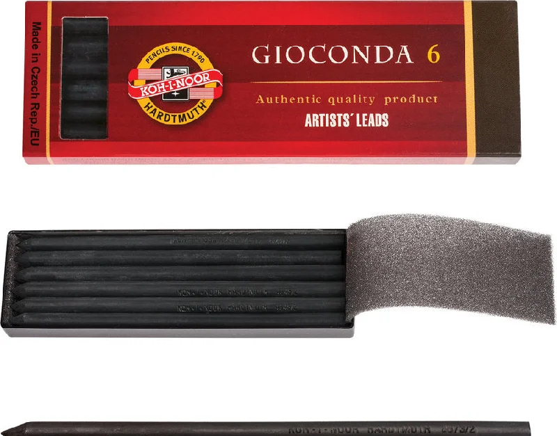 Art supplies for special - needs children's art classes​ Koh-I-Noor Black Chalk 5.6mm - Pack Of 6