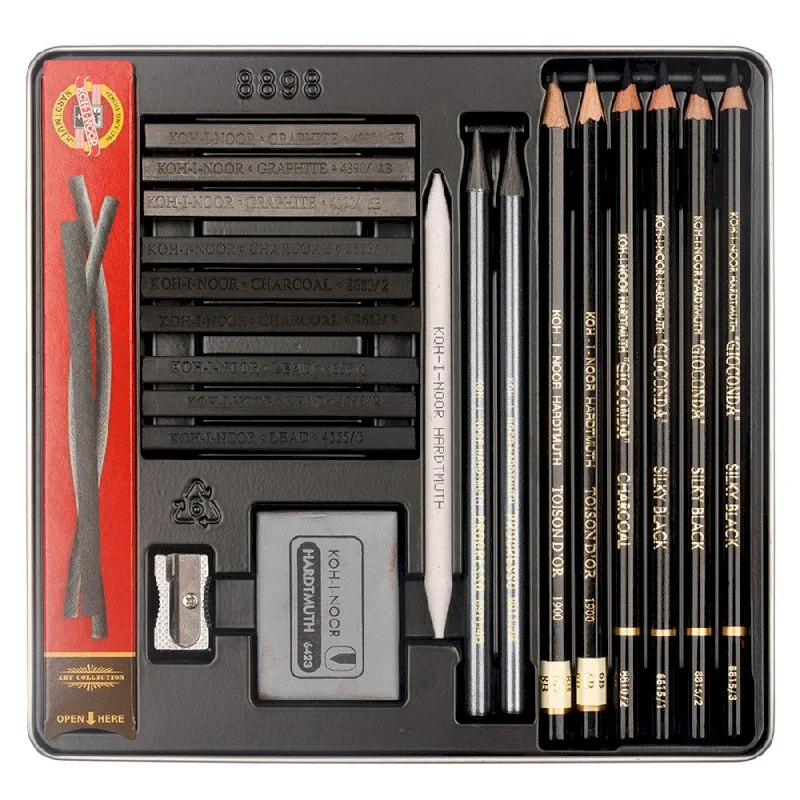 Glitter art supplies for adding shine to paintings and crafts​ Koh-I-Noor Gioconda 23 Piece Artist Sketching Set